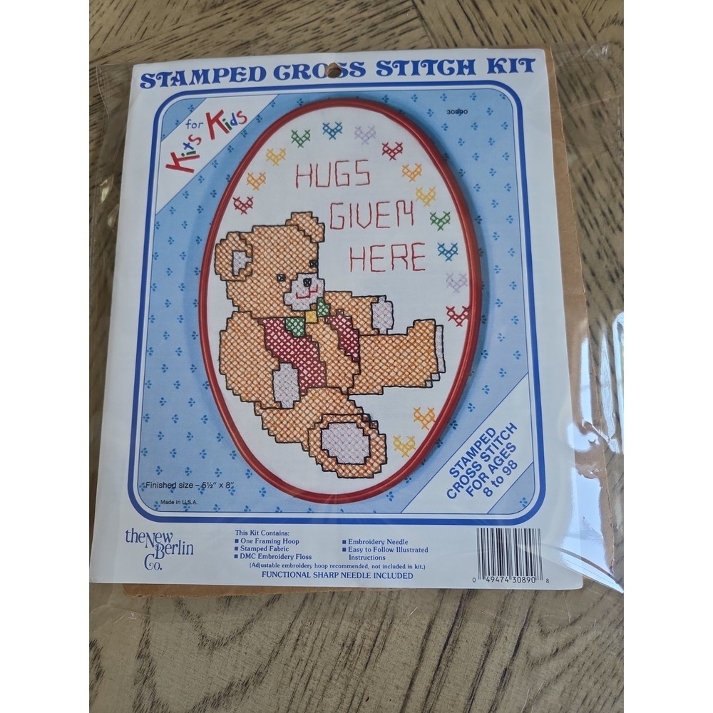 Stamped Cross Stitch Kit Bear The New Berlin Co Vintage Kit Hugs Given Here